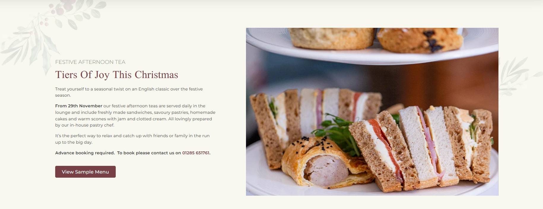 Christmas afternoon tea imagery