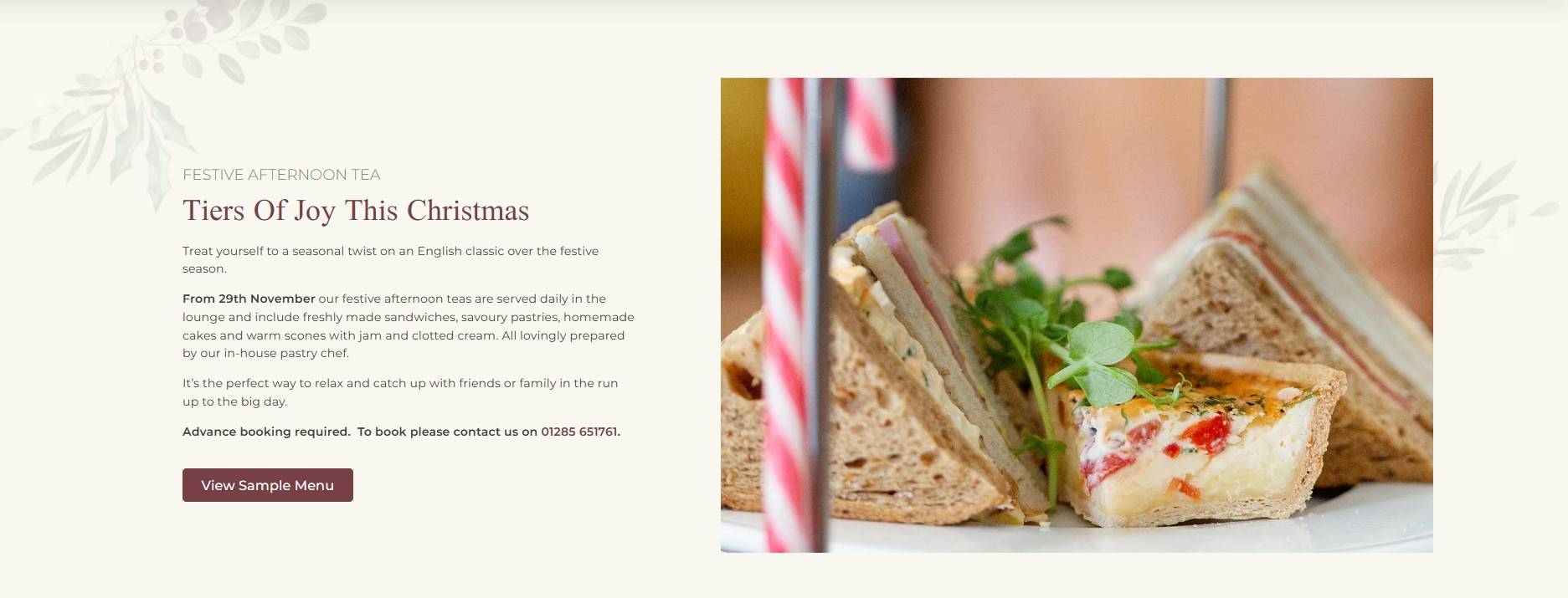 Christmas afternoon tea imagery